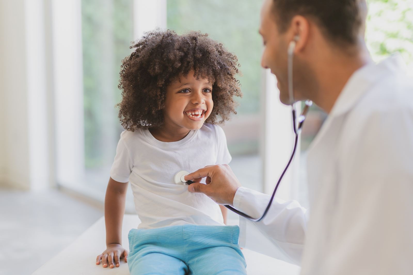 child with a pediatrician