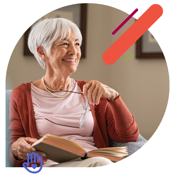 woman holding glasses smiling