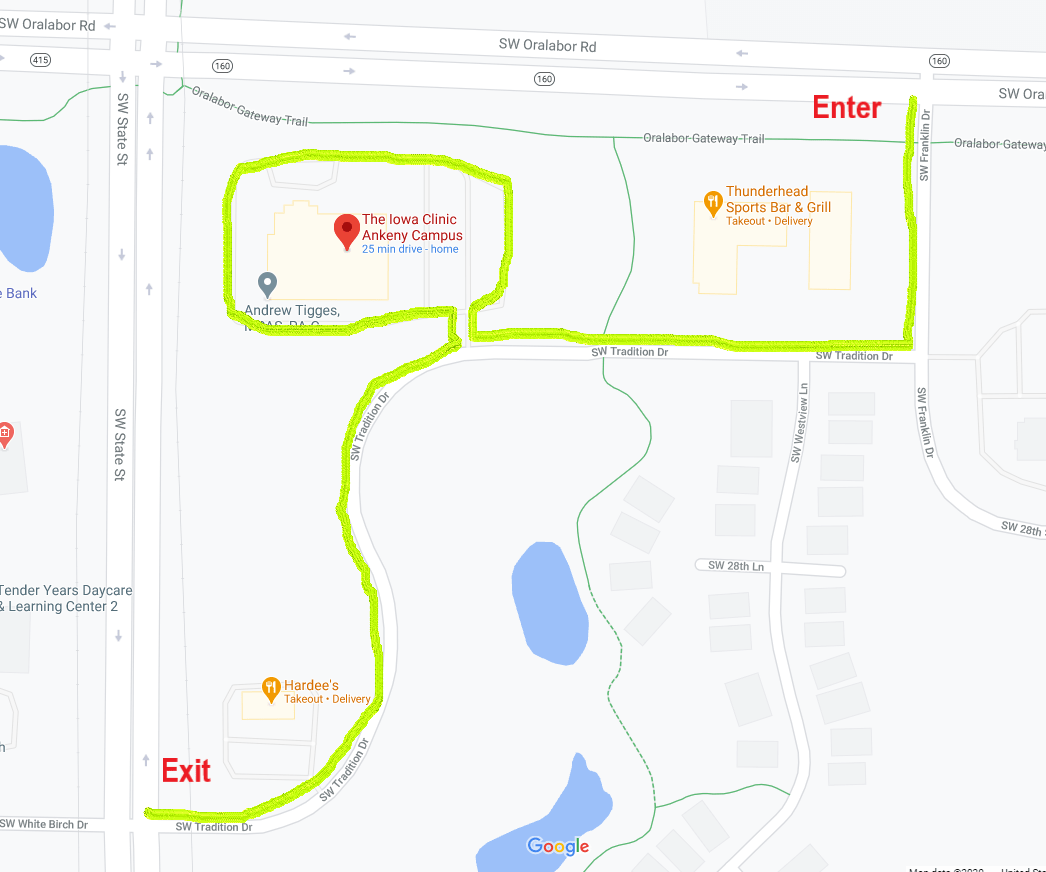 TIC or Treat drive through event route