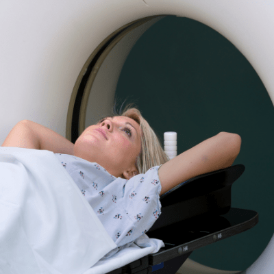 woman getting an MRI 